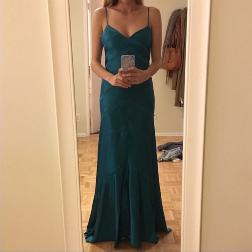 BCBG Maxazria Teal Silk Gown Mermaid Fit🧜‍♀️
